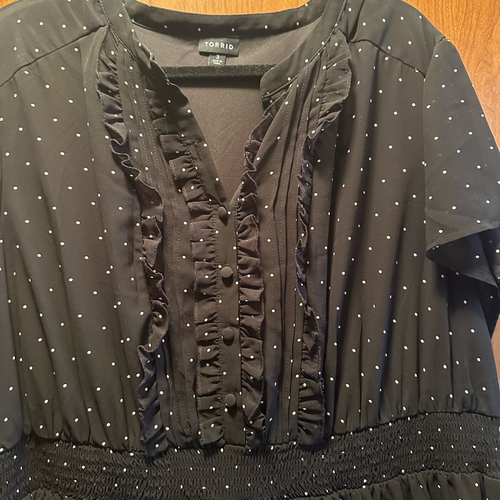Torrid Black Polka Dot Dress - Picture 2 of 3